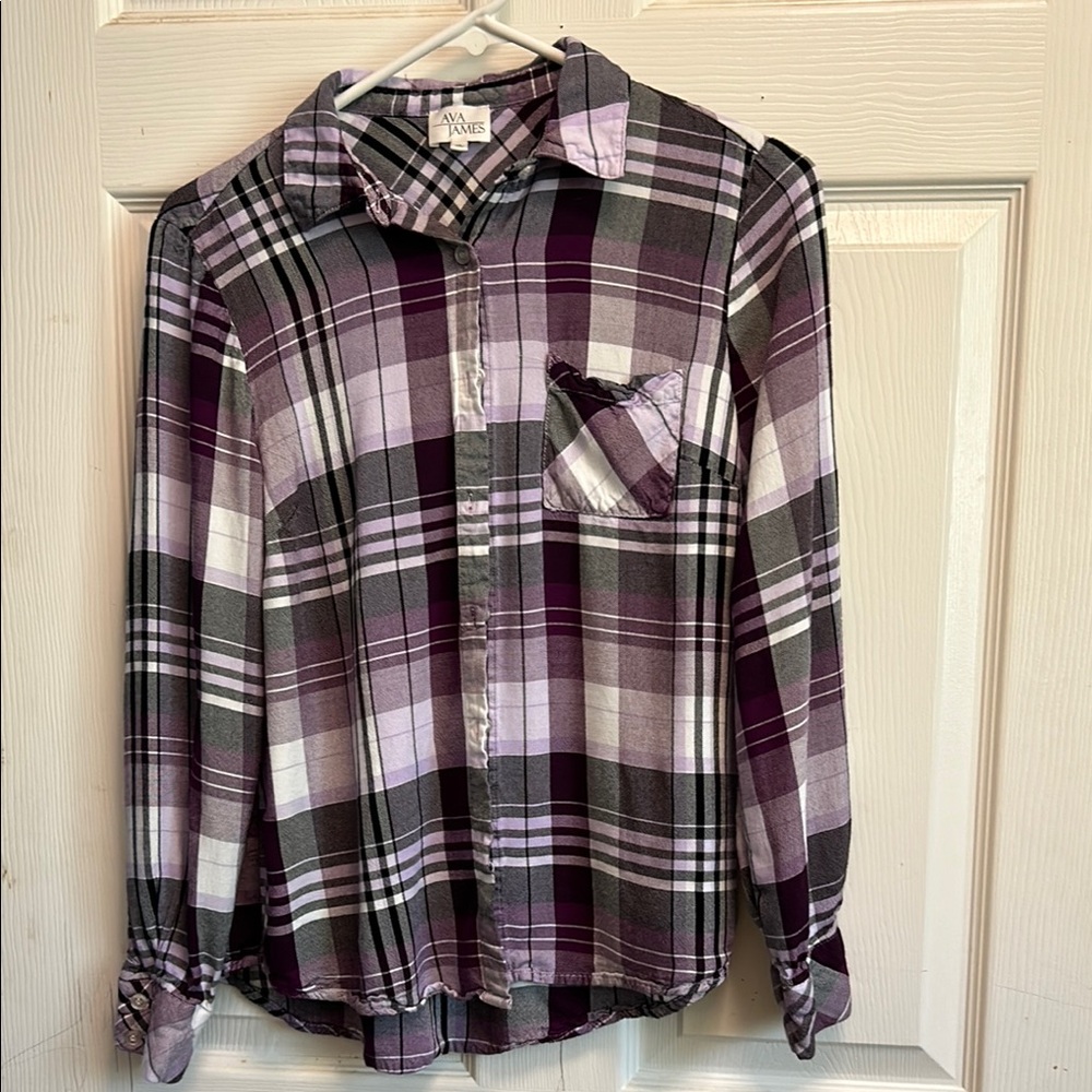 Plaid Button-Up Shirt